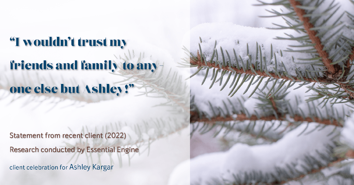 Testimonial for mortgage professional Ashley Kargar with Embrace Home Loans in Fairfax, VA: "I wouldn't trust my friends and family to anyone else but Ashley!"