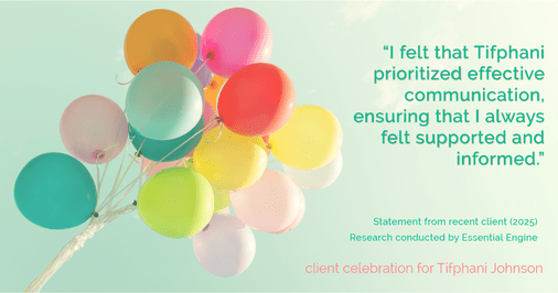 Testimonial for real estate agent Tifphani Johnson with Keller Williams Realty Devon-Wayne in , : "I felt that Tifphani prioritized effective communication, ensuring that I always felt supported and informed."