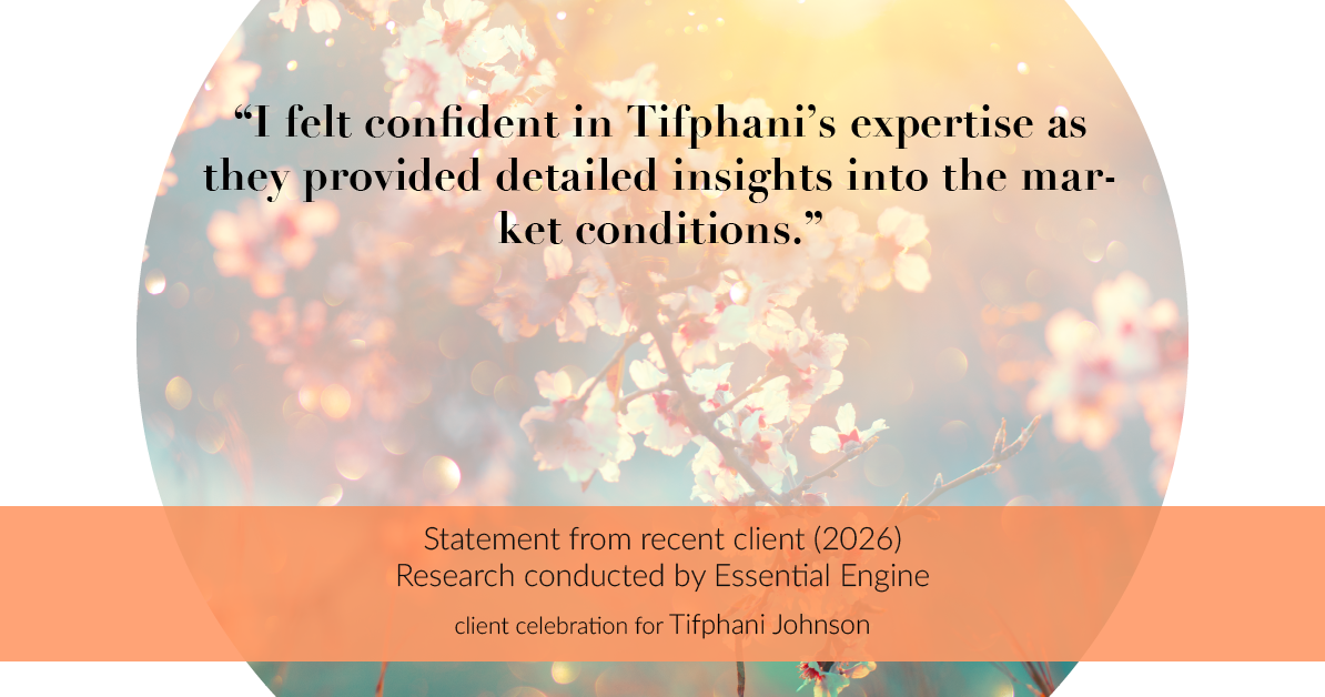 Testimonial for real estate agent Tifphani Johnson with Keller Williams Realty Devon-Wayne in , : "I felt confident in Tifphani's expertise as they provided detailed insights into the market conditions."