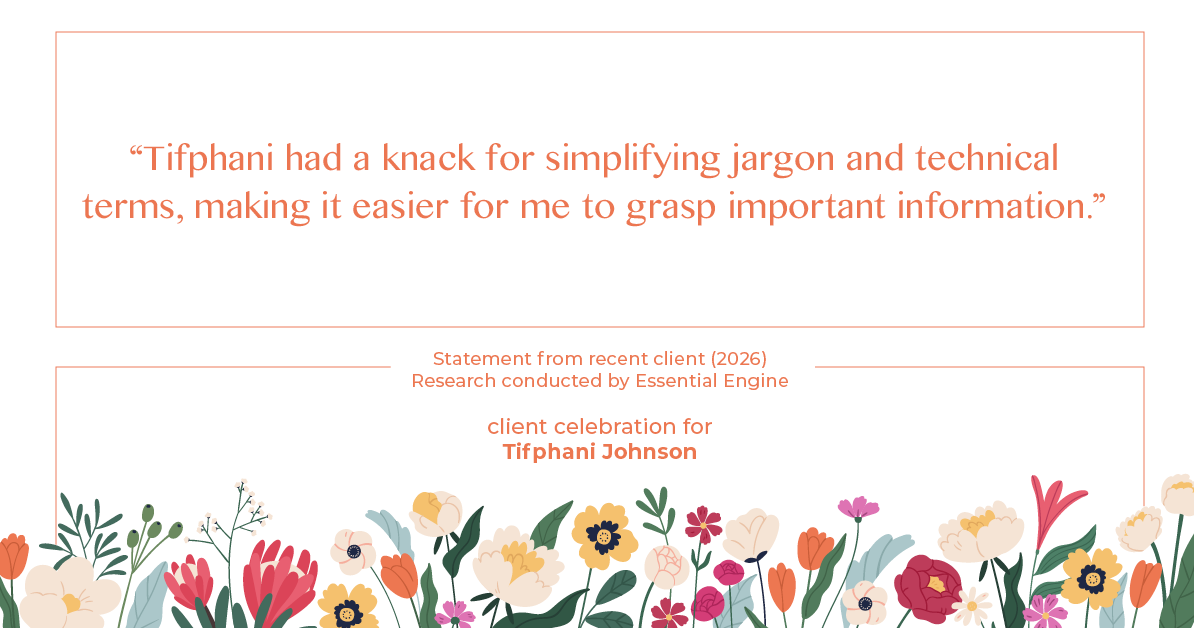 Testimonial for real estate agent Tifphani Johnson with Keller Williams Realty Devon-Wayne in , : "Tifphani had a knack for simplifying jargon and technical terms, making it easier for me to grasp important information."