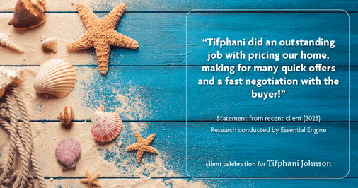 Testimonial for real estate agent Tifphani Johnson with Keller Williams Realty Devon-Wayne in , : "Tifphani did an outstanding job with pricing our home, making for many quick offers and a fast negotiation with the buyer!"