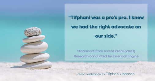 Testimonial for real estate agent Tifphani Johnson with Keller Williams Realty Devon-Wayne in , : "Tifphani was a pro’s pro. I knew we had the right advocate on our side."