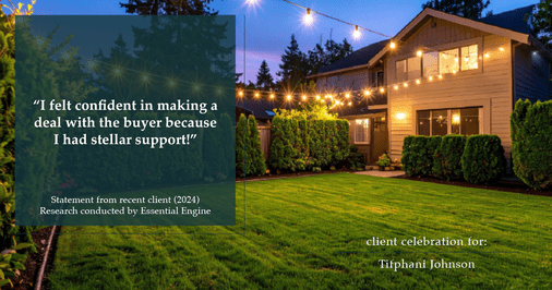 Testimonial for real estate agent Tifphani Johnson with Keller Williams Realty Devon-Wayne in , : “I felt confident in making a deal with the buyer because I had stellar support!”