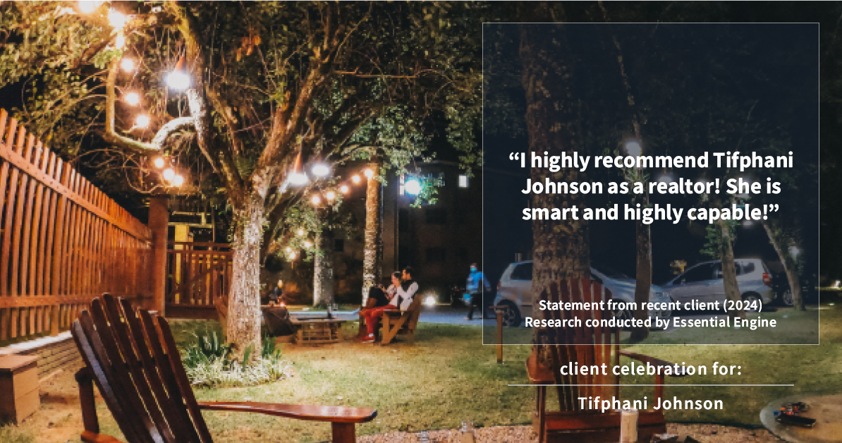 Testimonial for real estate agent Tifphani Johnson with Keller Williams Realty Devon-Wayne in , : “I highly recommend Tifphani Johnson as a realtor! She is smart and highly capable!”