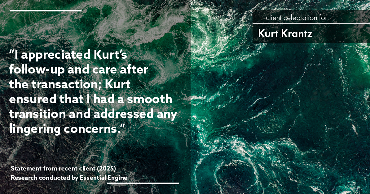 Testimonial for real estate agent Kurt Krantz in , : "I appreciated Kurt's follow-up and care after the transaction; Kurt ensured that I had a smooth transition and addressed any lingering concerns."