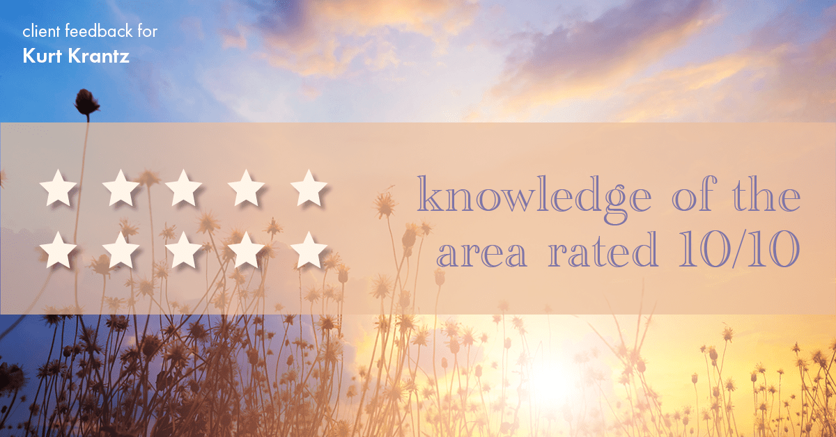 Testimonial for real estate agent Kurt Krantz in , : Happiness Meters: Stars (knowledge of the area)
