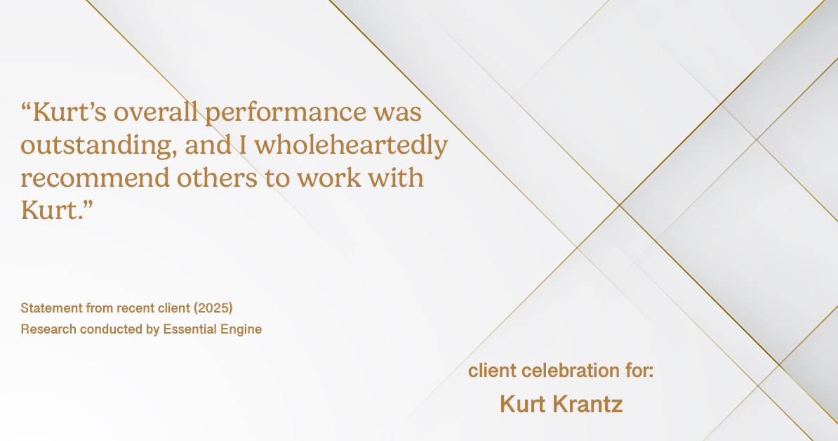Testimonial for real estate agent Kurt Krantz in , : "Kurt's overall performance was outstanding, and I wholeheartedly recommend others to work with Kurt."