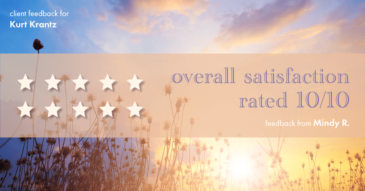 Testimonial for real estate agent Kurt Krantz in Littleton, CO: Happiness Meters: Stars (overall satisfaction - Mindy R.)