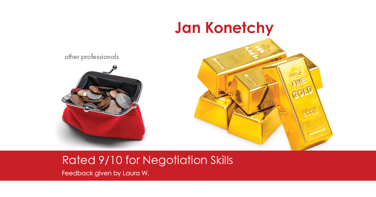 Testimonial for real estate agent Jan Konetchy in Waxhaw, NC: Happiness Meters: Gold (9/10 - Negotiation Skills) - Laura W.