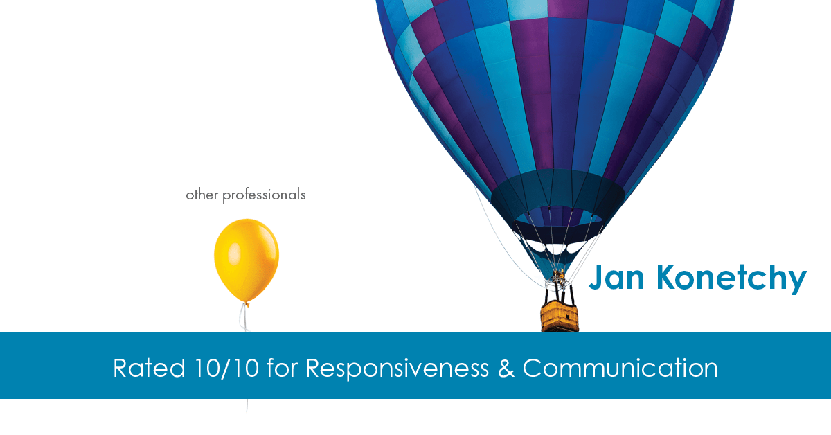 Testimonial for real estate agent Jan Konetchy in Waxhaw, NC: Happiness Meters: Hot air balloon (Responsiveness & Communication)