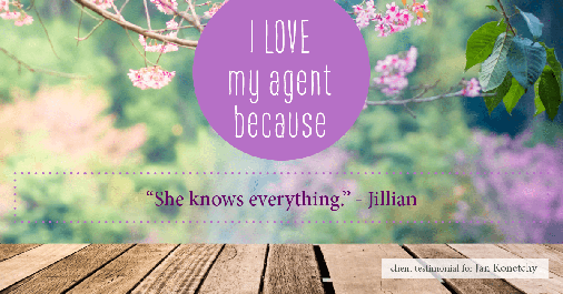 Testimonial for real estate agent Jan Konetchy in Waxhaw, NC: Love My Agent: "She knows everything." - Jillian