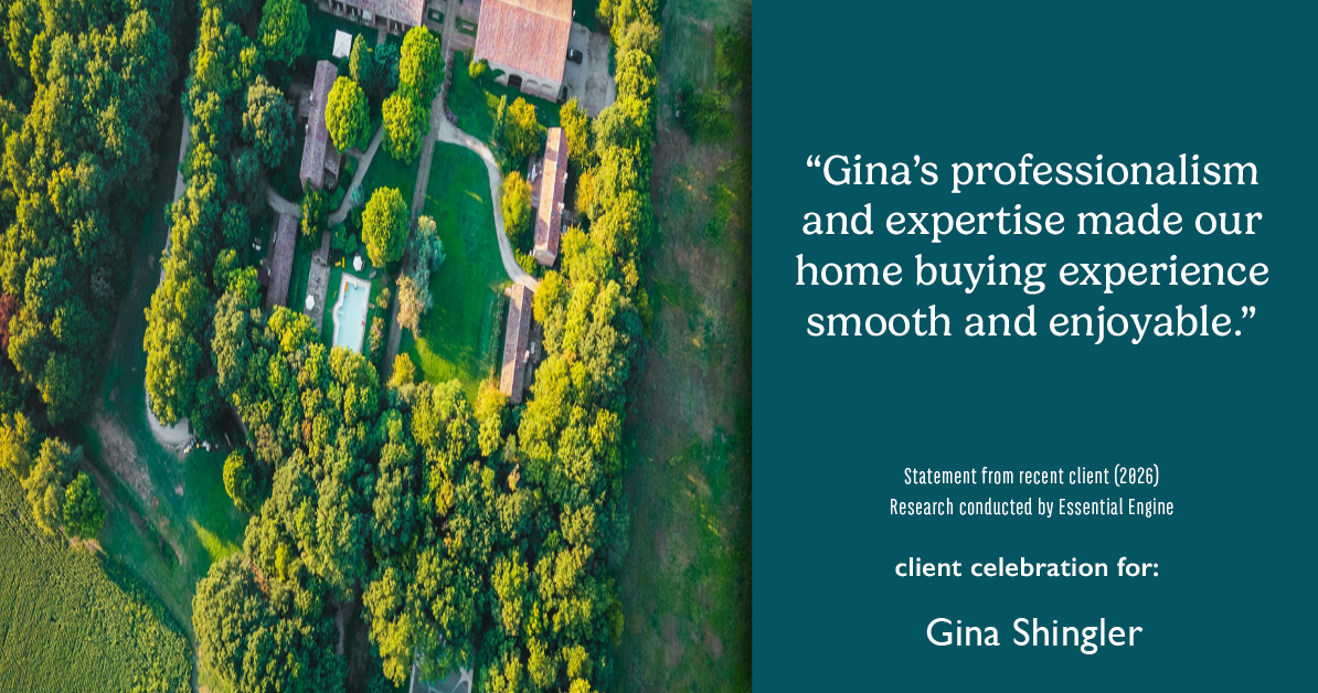 Testimonial for real estate agent Gina Shingler with Oregon & Washington Digs in Happy Valley, OR: "Gina's professionalism and expertise made our home buying experience smooth and enjoyable."