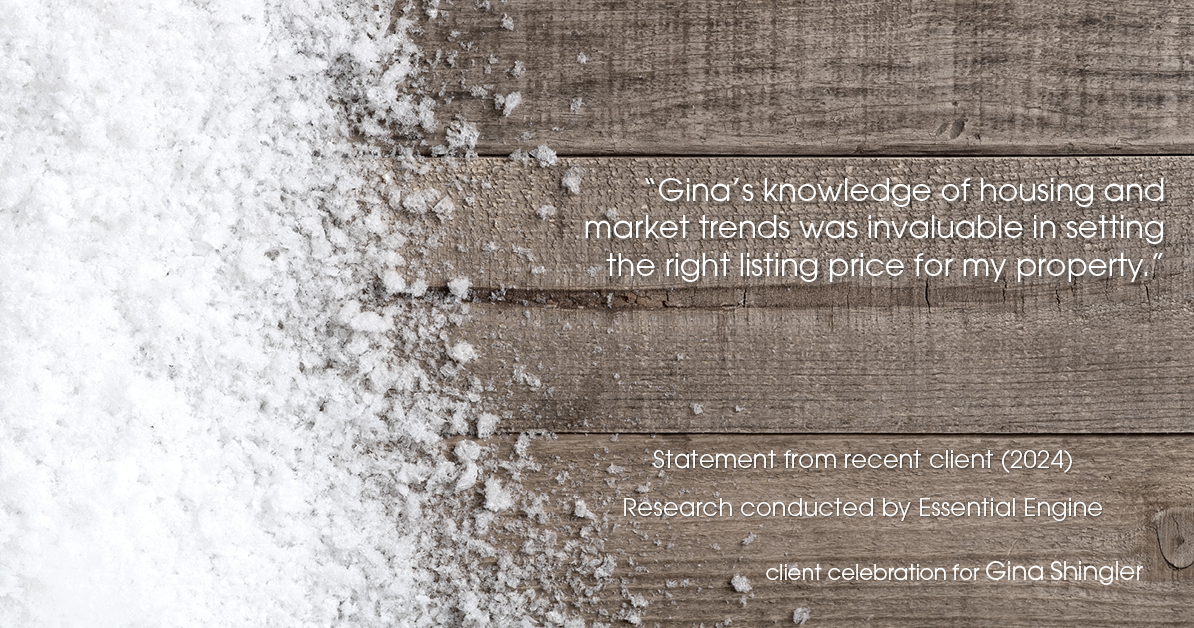 Testimonial for real estate agent Gina Shingler with ERA Freeman & Associates in Gresham, OR: "Gina's knowledge of housing and market trends was invaluable in setting the right listing price for my property."