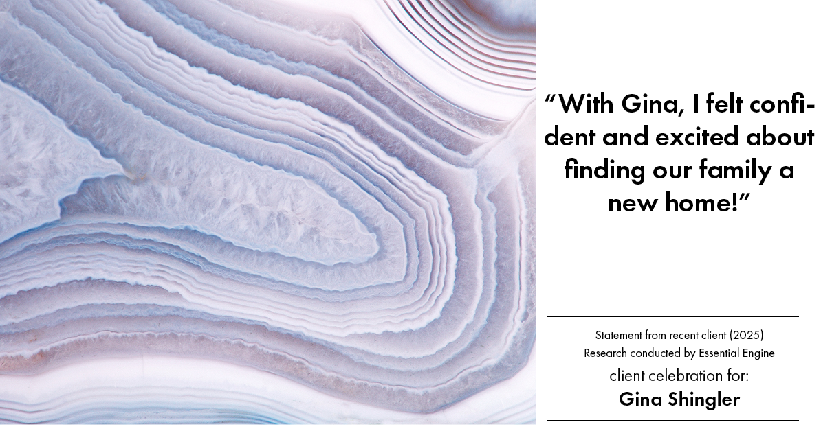 Testimonial for real estate agent Gina Shingler with Oregon & Washington Digs in Happy Valley, OR: "With Gina, I felt confident and excited about finding our family a new home!"