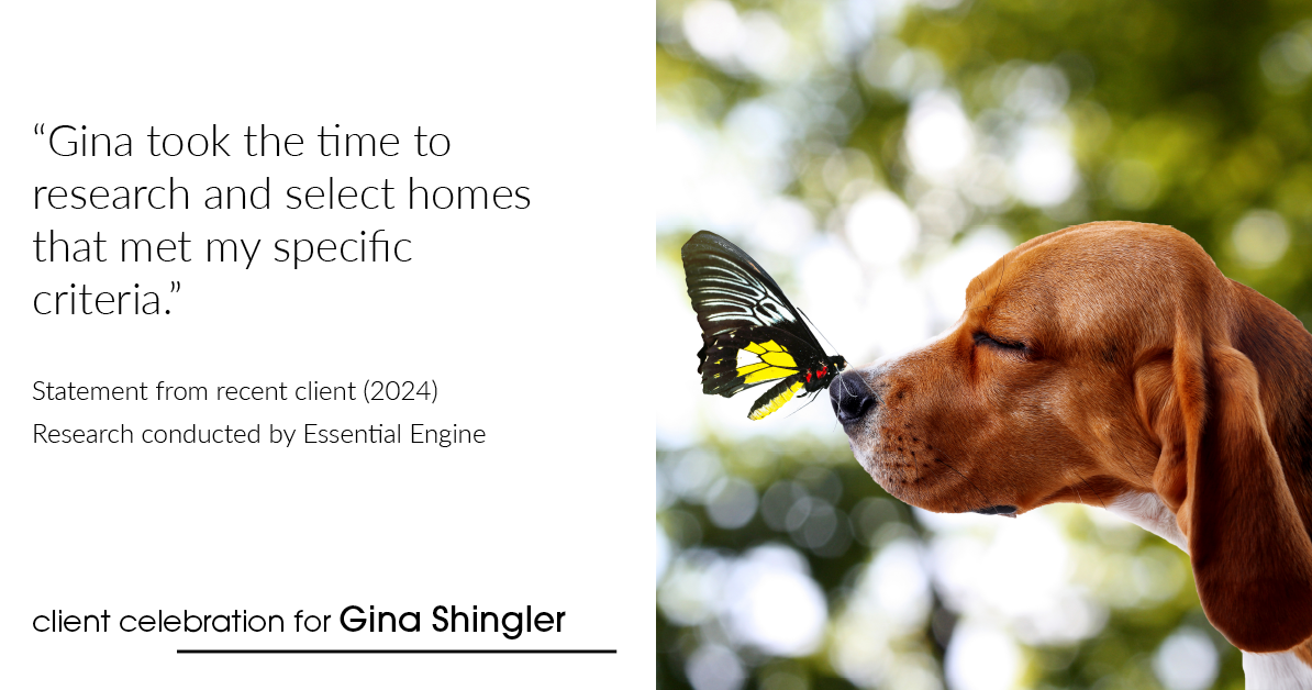 Testimonial for real estate agent Gina Shingler with ERA Freeman & Associates in Gresham, OR: "Gina took the time to research and select homes that met my specific criteria."