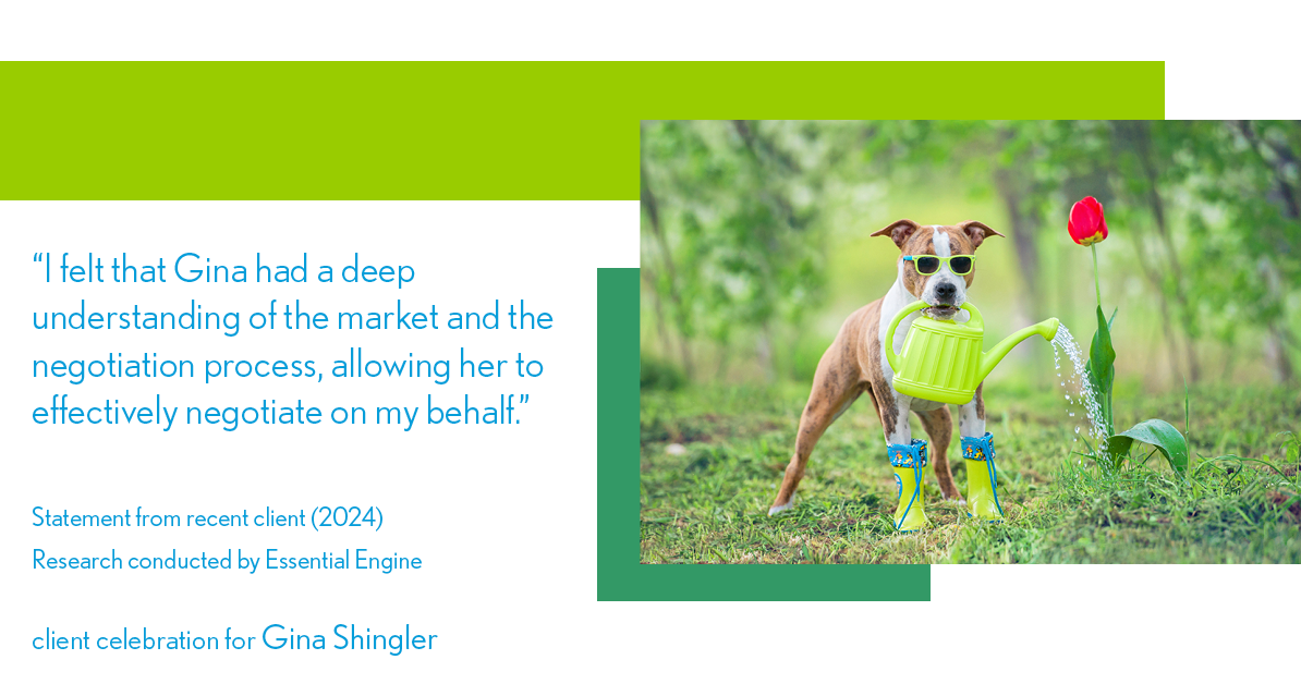 Testimonial for real estate agent Gina Shingler with ERA Freeman & Associates in Gresham, OR: "I felt that Gina had a deep understanding of the market and the negotiation process, allowing her to effectively negotiate on my behalf."