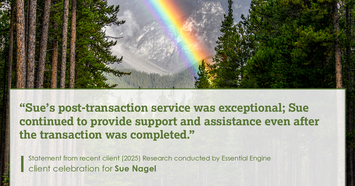 Testimonial for real estate agent Sue Nagel with LW Reedy Real Estate in Elmhurst, IL: "Sue's post-transaction service was exceptional; Sue continued to provide support and assistance even after the transaction was completed."