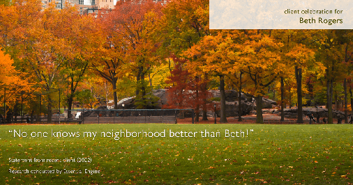 Testimonial for real estate agent Beth Rogers in St. Louis, MO: "No one knows my neighborhood better than Beth!"