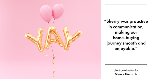 Testimonial for real estate agent Sherry Gierczak with Lannon Stone Realty in , : "Sherry was proactive in communication, making our home-buying journey smooth and enjoyable."