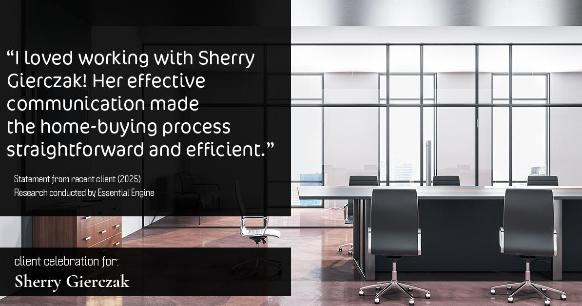Testimonial for real estate agent Sherry Gierczak with Lannon Stone Realty in , : "I loved working with Sherry Gierczak! Her effective communication made the home-buying process straightforward and efficient."