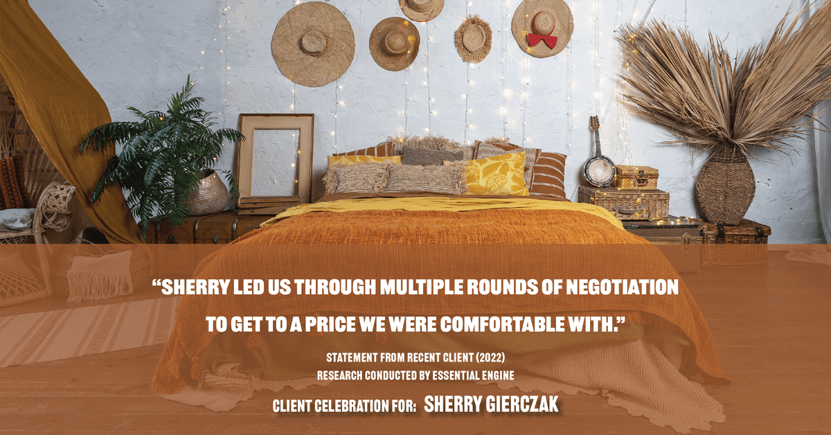 Testimonial for real estate agent Sherry Gierczak with Lannon Stone Realty in , : "Sherry led us through multiple rounds of negotiation to get to a price we were comfortable with."