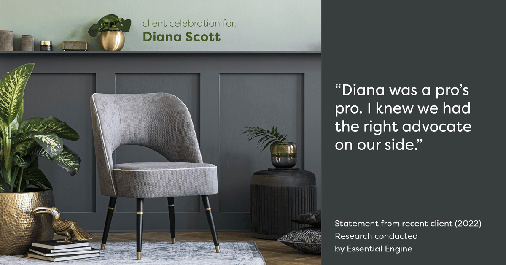 Testimonial for real estate agent Diana Scott in San Antonio, TX: "Diana was a pro’s pro. I knew we had the right advocate on our side."