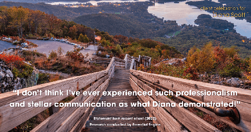 Testimonial for real estate agent Diana Scott in San Antonio, TX: "I don't think I've ever experienced such professionalism and stellar communication as what Diana demonstrated!"
