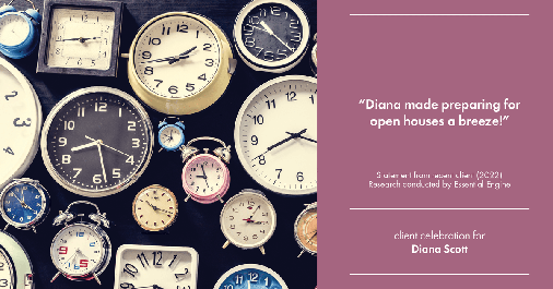 Testimonial for real estate agent Diana Scott in San Antonio, TX: "Diana made preparing for open houses a breeze!"
