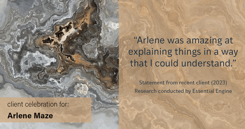 Testimonial for real estate agent Arlene Maze with Dochen Realtors in Austin, TX: "Arlene was amazing at explaining things in a way that I could understand."