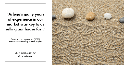 Testimonial for real estate agent Arlene Maze with Dochen Realtors in Austin, TX: "Arlene's many years of experience in our market was key to us selling our house fast!"