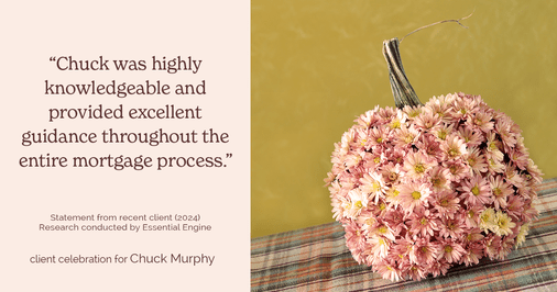 Testimonial for mortgage professional Chuck Murphy with Caltex Funding LP in Bedford, TX: "Chuck was highly knowledgeable and provided excellent guidance throughout the entire mortgage process."