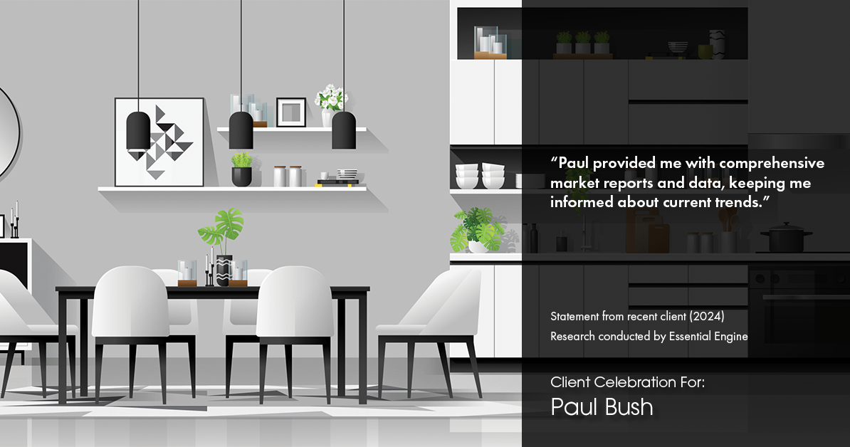 Testimonial for real estate agent Paul Bush with Keller Williams Realty in Plano, TX: "Paul provided me with comprehensive market reports and data, keeping me informed about current trends."