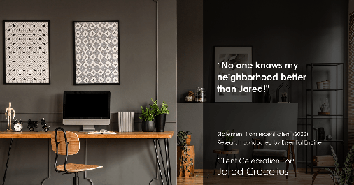 Testimonial for real estate agent Jared Crecelius in Cedar Park, TX: "No one knows my neighborhood better than Jared!"