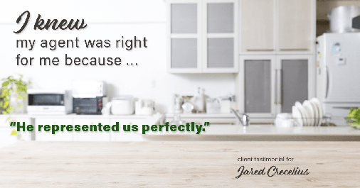 Testimonial for real estate agent Jared Crecelius in Cedar Park, TX: Right Agent: "He represented us perfectly."