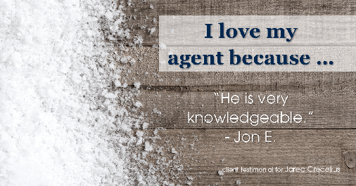 Testimonial for real estate agent Jared Crecelius in Cedar Park, TX: Love My Agent: "He is very knowledgeable." - Jon E.