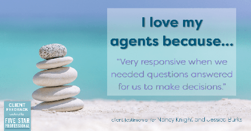 Testimonial for real estate agent Nancy and Jessica Knight in Georgetown, TX: Love My Agents: "Very responsive when we needed questions answered for us to make decisions."