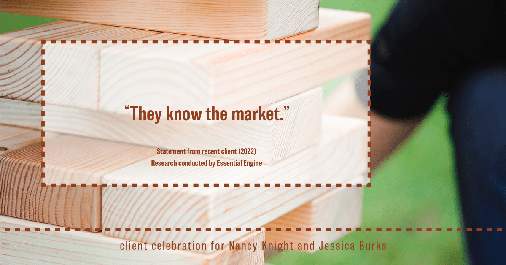 Testimonial for real estate agent Nancy and Jessica Knight in Georgetown, TX: "They know the market."
