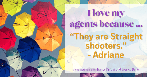 Testimonial for real estate agent Nancy and Jessica Knight in Georgetown, TX: Love My Agents: "They are Straight shooters." - Adriane