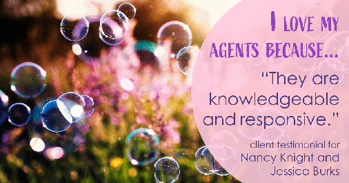 Testimonial for real estate agent Nancy and Jessica Knight in Georgetown, TX: Love My Agents: "They are knowledgeable and responsive."