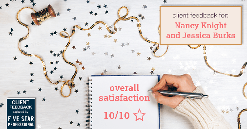 Testimonial for real estate agent Nancy and Jessica Knight in Georgetown, TX: Happiness Meters: Stars (overall satisfaction)