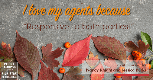 Testimonial for real estate agent Nancy and Jessica Knight in Georgetown, TX: Love My Agents: "Responsive to both parties!"
