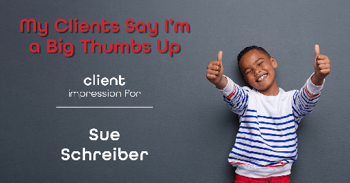 Testimonial for real estate agent Sue Schreiber in Lee's Summit, MO: Emoji Impression: Thumbs Up v.2