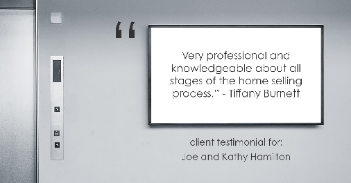 Testimonial for real estate agent Joe Hamilton in Southlake, TX: "Very professional and knowledgeable about all stages of the home selling process." - Tiffany Burnett