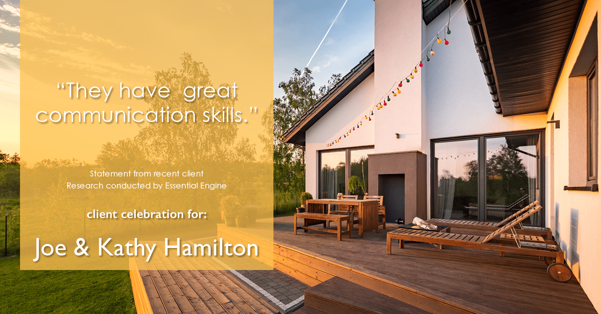 Testimonial for real estate agent Joe Hamilton in Southlake, TX: "They have  great communication skills."