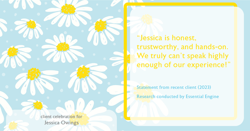 Testimonial for professional Jessica Owings with The Mortgage Network in Carbondale, CO: "Jessica is honest, trustworthy, and hands-on. We truly can't speak highly enough of our experience!"
