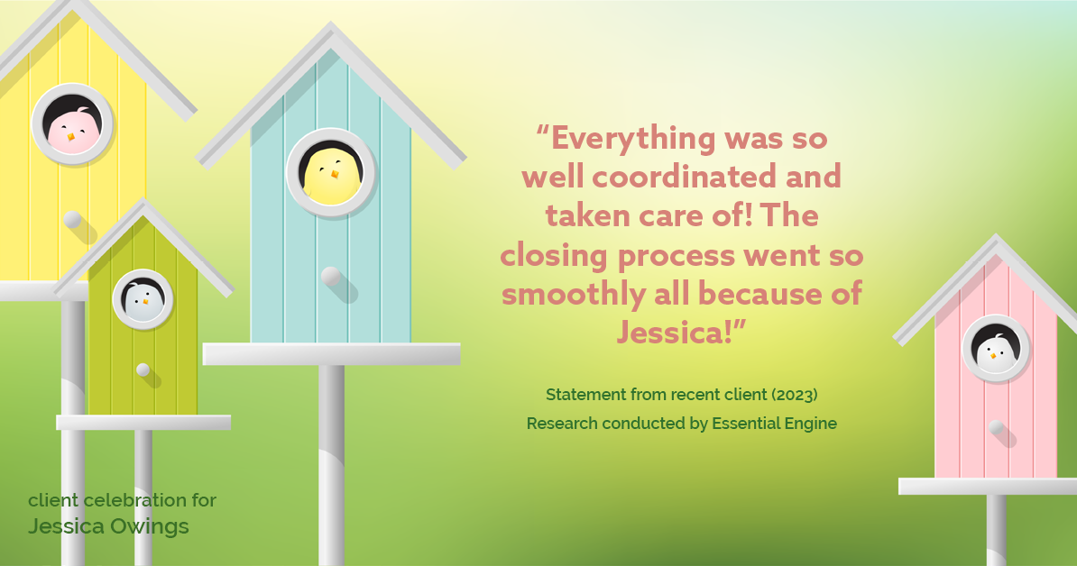 Testimonial for professional Jessica Owings with The Mortgage Network in Carbondale, CO: "Everything was so well coordinated and taken care of! The closing process went so smoothly all because of Jessica!"