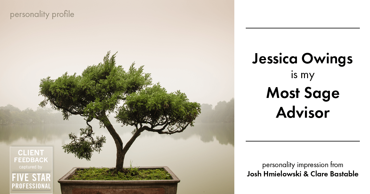 Testimonial for professional Jessica Owings with The Mortgage Network in Carbondale, CO: Personality Profile: Most Sage Advisor (Josh Hmielowski & Clare Bastable)