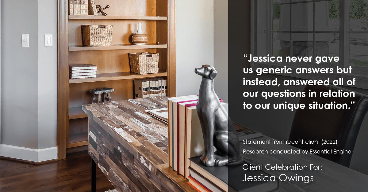 Testimonial for professional Jessica Owings with The Mortgage Network in Carbondale, CO: "Jessica never gave us generic answers but instead, answered all of our questions in relation to our unique situation."