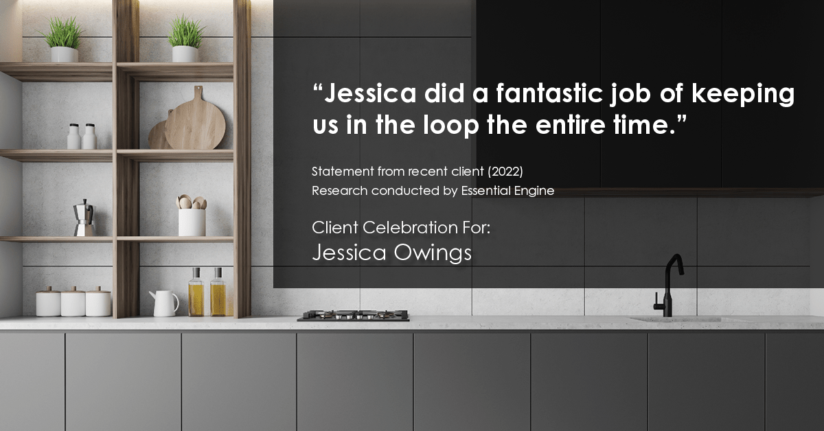 Testimonial for professional Jessica Owings with The Mortgage Network in Carbondale, CO: "Jessica did a fantastic job of keeping us in the loop the entire time."