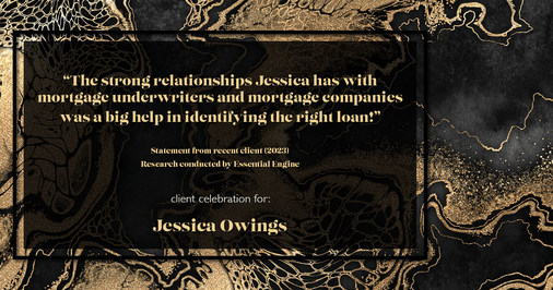 Testimonial for professional Jessica Owings with The Mortgage Network in Carbondale, CO: "The strong relationships Jessica has with mortgage underwriters and mortgage companies was a big help in identifying the right loan!"